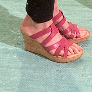 Pink Born Wedge Sandals sz 9